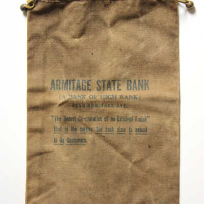 Armitage State Bank money bag