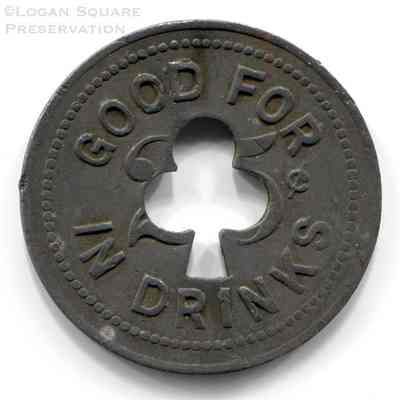 Edna's Rainbow 25¢ Shamrock Token: Reverse of token