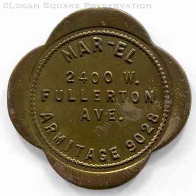 Mar-El Restaurant Quatrefoil Tavern Token