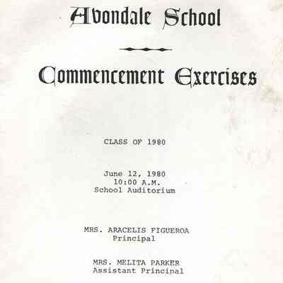 Avondale School Commencement Exercises - Class of 1980