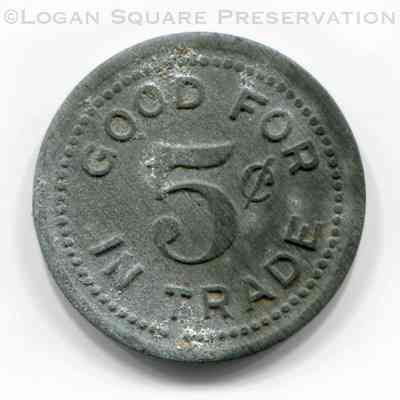 Albany Inn 5¢ Token: Reverse of token