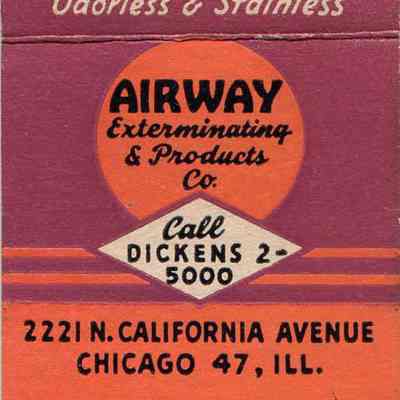 Airway Exterminating & Products Co. matchbook