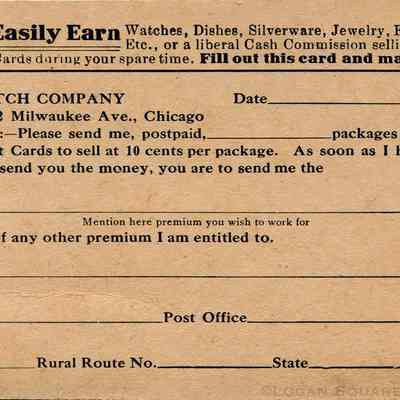 Alton Watch Company Mailing Card: Back of postcard