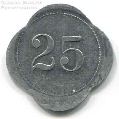 The Club 25¢ Trade Token: Reverse of token