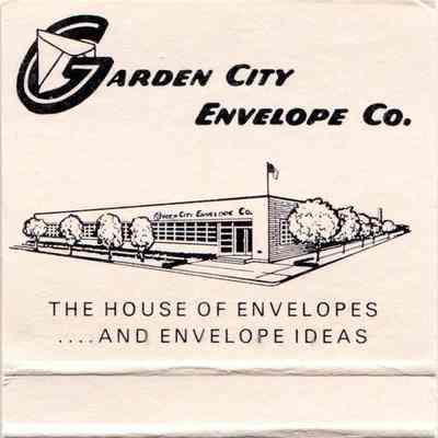 Garden City Envelope Co. matchbook: Inside of matchbook