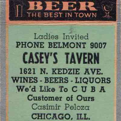 Casey's Tavern matchbook