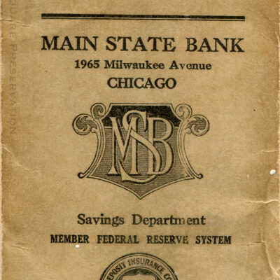 Main State Bank passbook envelope