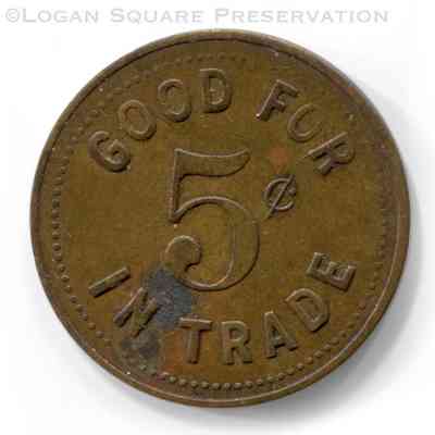 Otto Karnuth Buffet Tavern Token: Reverse of token