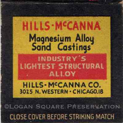 Hills-McCanna Co. matchbook