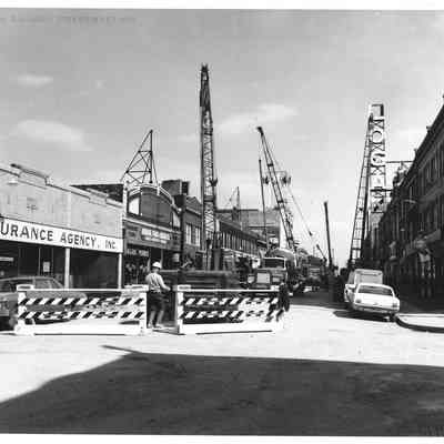 Construction on subway on Milwaukee Ave between Logan Square and Kimball Ave. 2600 block on Milwaukee Ave (looking SE direction)