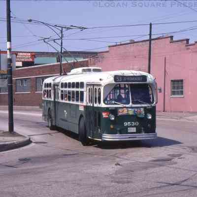 Southbound Pulaski Rd Electric Trolley Bus #9530