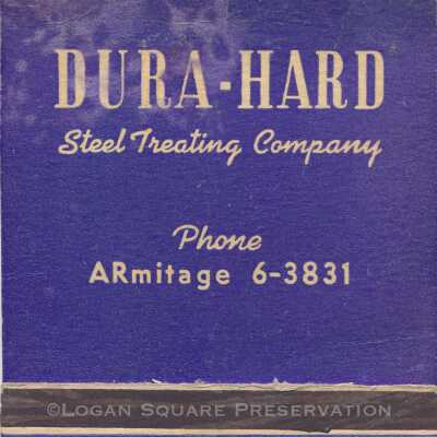 Dura-Hard Steel Treating Company matchbook