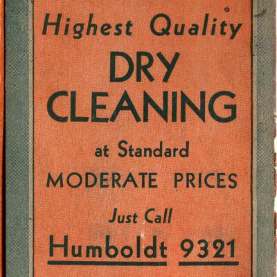 Star Cleaners & Dyers needle kit: Back cover of needle kit