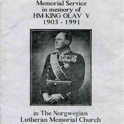 Memorial Service in memory of HM King Olav V