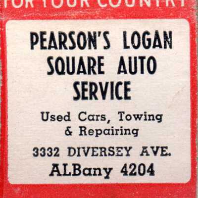 Pearson's Logan Square Auto Service matchbook