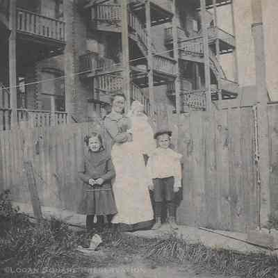 Nellie Heinking in Backyard of 1254 California