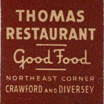 Thomas Restaurant matchbook