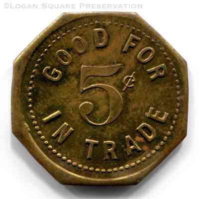 Horseshoe Tavern 5¢ Octagonal Token: Reverse of token