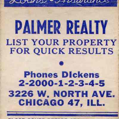 Palmer Realty matchbook