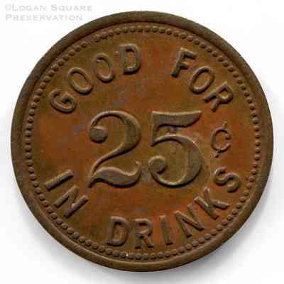Silver Cloud Token - Good for 25¢ in Drinks: Reverse of token