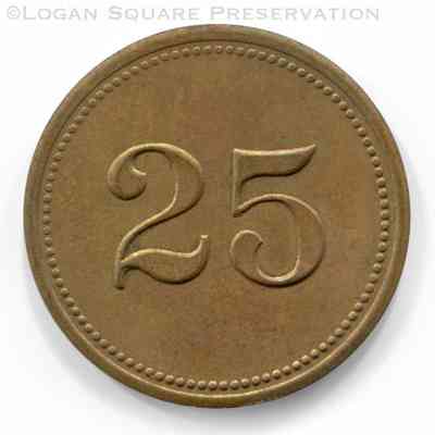 Royal Restaurant 25¢ Tavern Token: Reverse of token