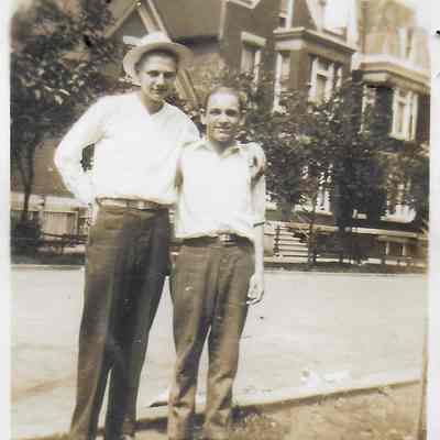 Bill Jarek and friend on Carver St