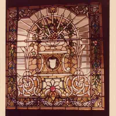 Stained glass window at 2234 N. Kedzie