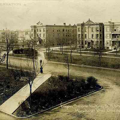 Logan Square looking S.W. showing Humboldt Blvd