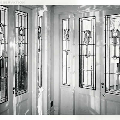 Leaded glass doors at Ernst Fenske house