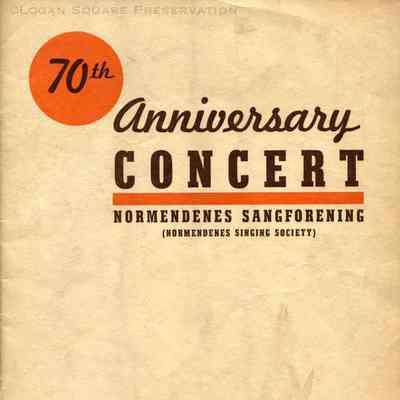 70th Anniversary Concert Normendenes Sangforening - Oct 30, 1940