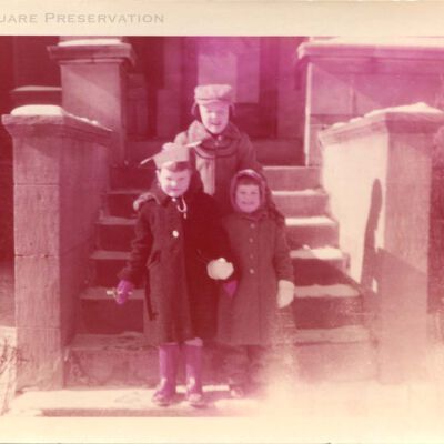 Children on front steps