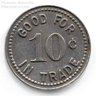 La Villa Cafe 10¢ Tavern Token: Reverse of token