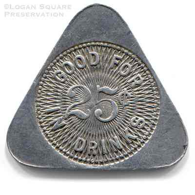 King's Pub 25¢ Triangular Token: Reverse of token