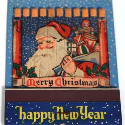 Royal Credit Clothing Co. holiday matchbook: Inside of matchbook