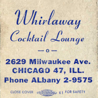 Whirlaway Cocktail Lounge matchbook
