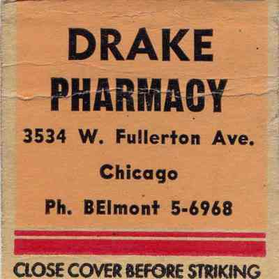 Drake Pharmacy matchbook