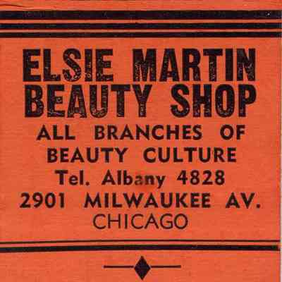 Elsie Martin Beauty Shop matchbook