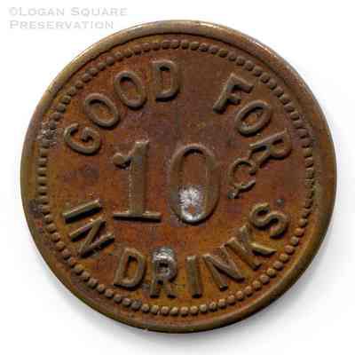 Cragin Cafe Token - Good for 10¢ in Drinks: Reverse of token