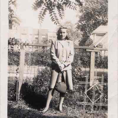 Irene Nilsen in Palmer Square Yard 1945