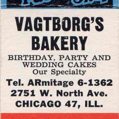 Vagtborg's Bakery Matchbook