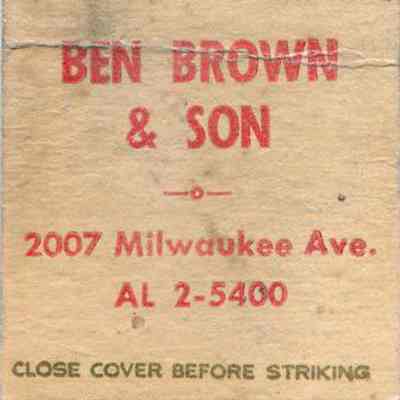 Ben Brown & Son matchbook