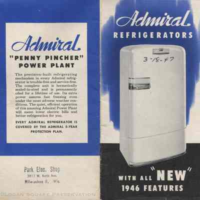 Admiral Refrigerators With All "New" 1946 Features