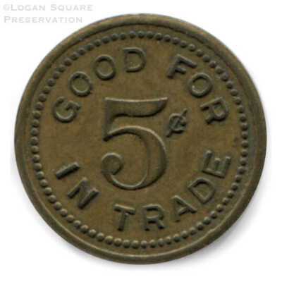1¢ Club token - Good for 5¢ in Trade: Reverse of token