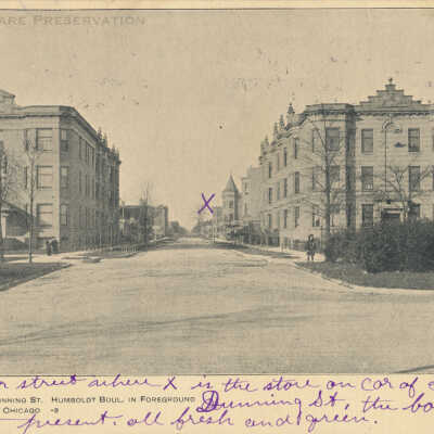Looking West in Dunning St. Humboldt Boul. in Foreground