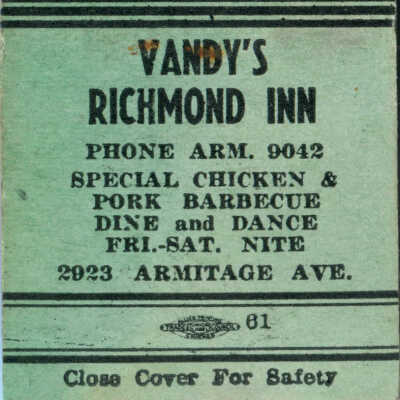 Vandy's Richmond Inn matchbook