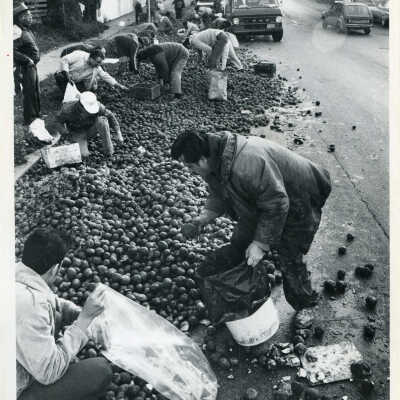 45,000 lbs of potatoes on roadway