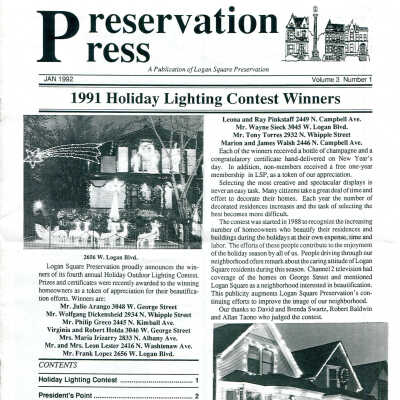 Preservation Press - Vol. 3 No. 1 - January 1992