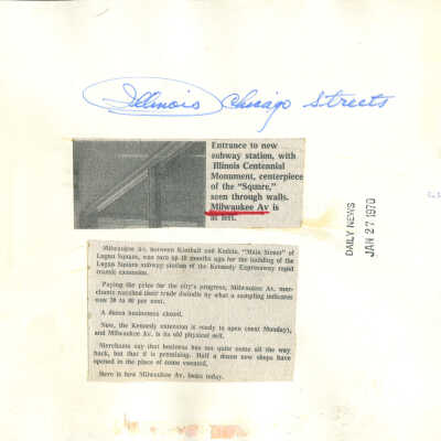 Entrance to new subway station: Back of photograph