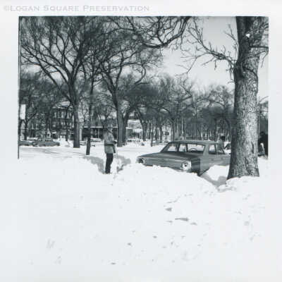 Shovelling out parked car