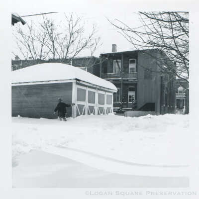 2533 N Mozart Garage after 1967 Blizzard